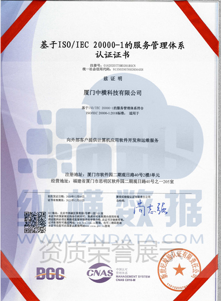 ISO20000-1服务管理体系认证